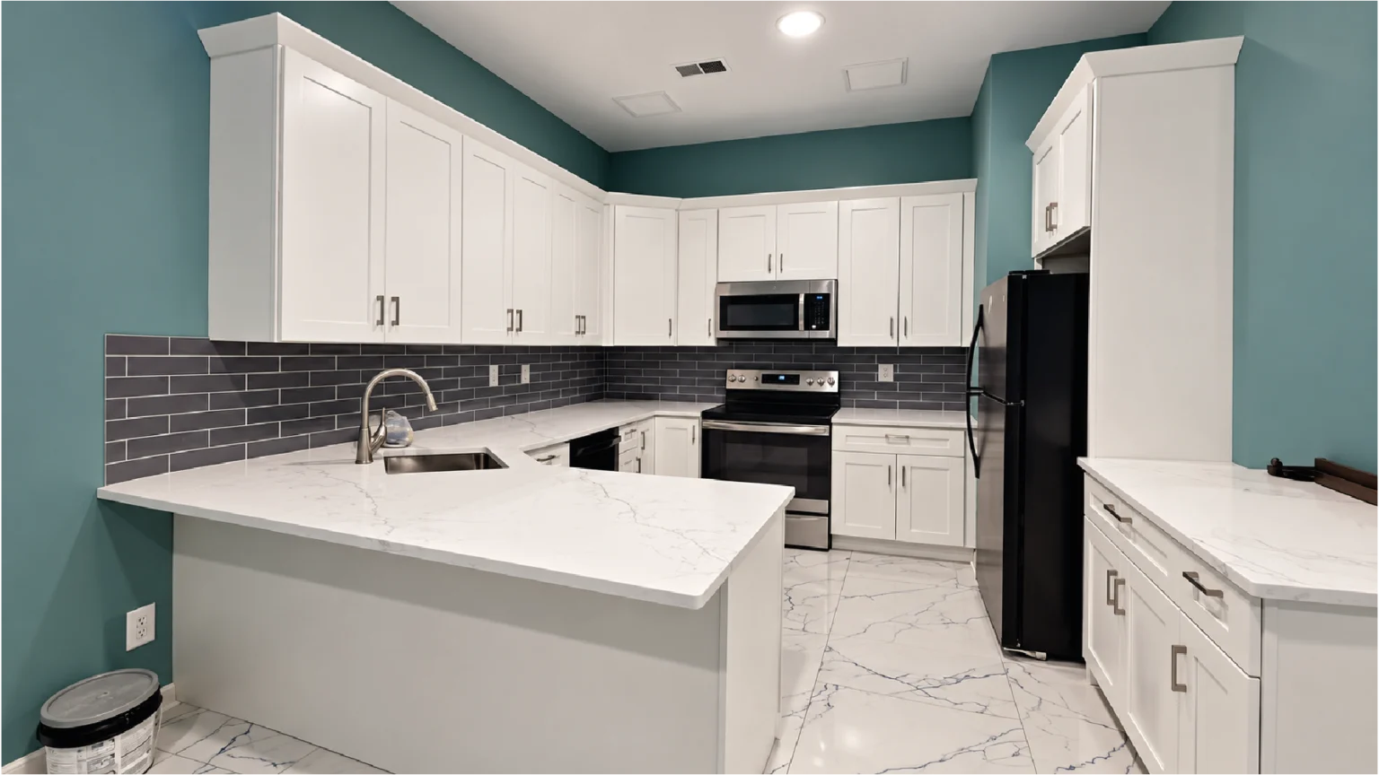 Marble-Look Tile — Kitchen — Ellicott City, MD