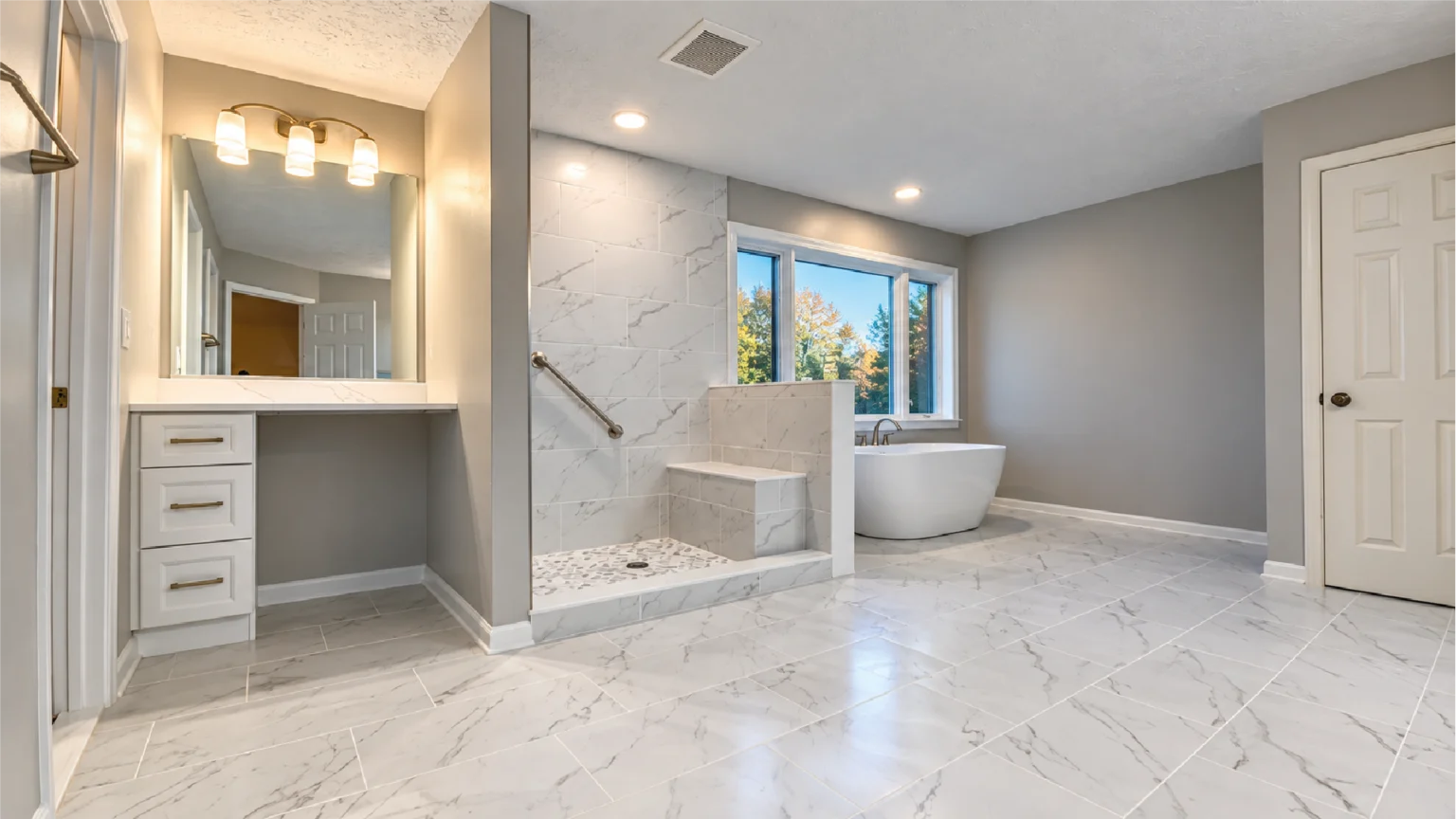 Large-Format Tile — Master Bath — Rockville, MD